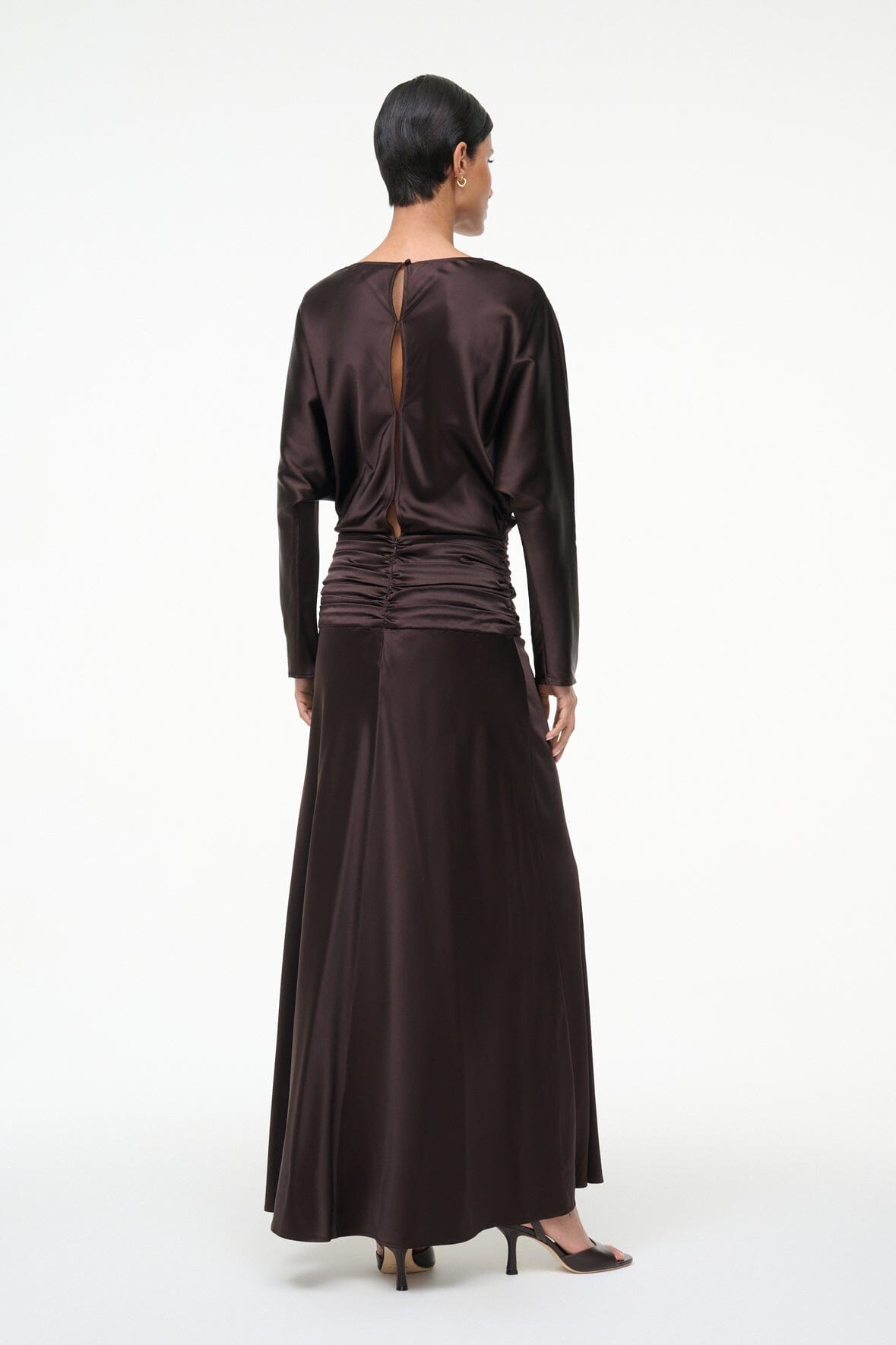 FREDA SILK DRESS EARTH - STAUD for sale