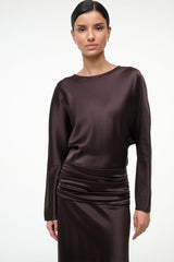 FREDA SILK DRESS EARTH - STAUD for sale