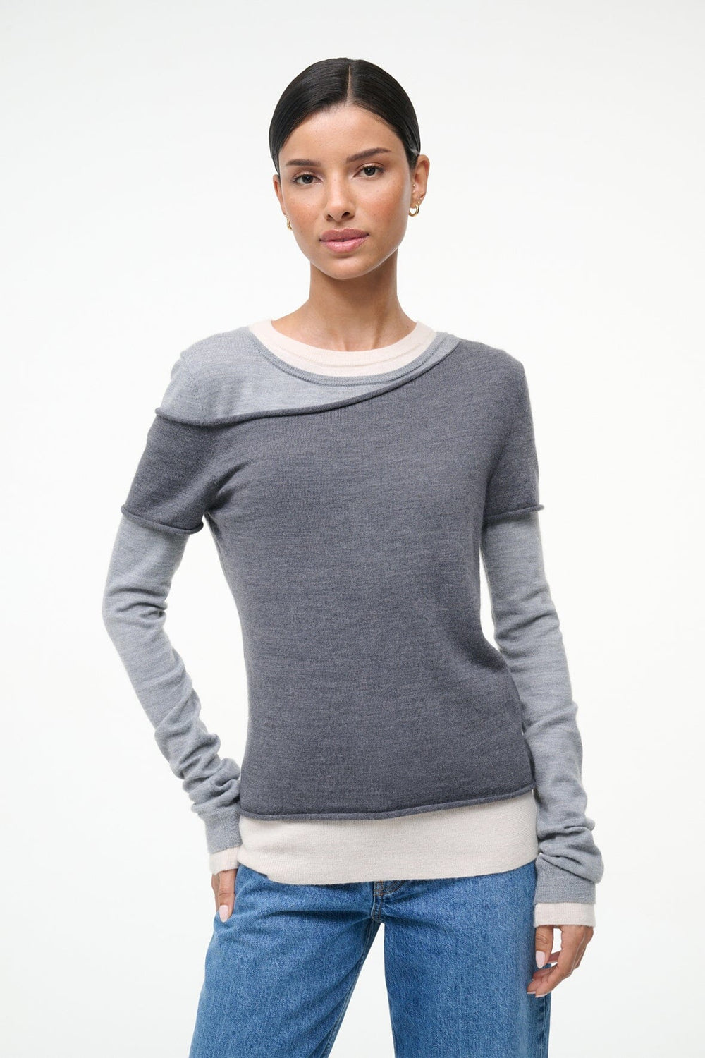 SERA SWEATER HEATHER GREY MULTI - STAUD US