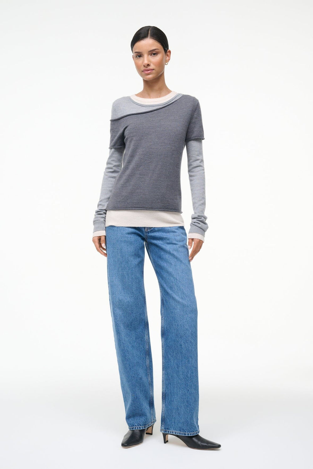 SERA SWEATER HEATHER GREY MULTI - STAUD US