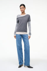 SERA SWEATER HEATHER GREY MULTI - STAUD US