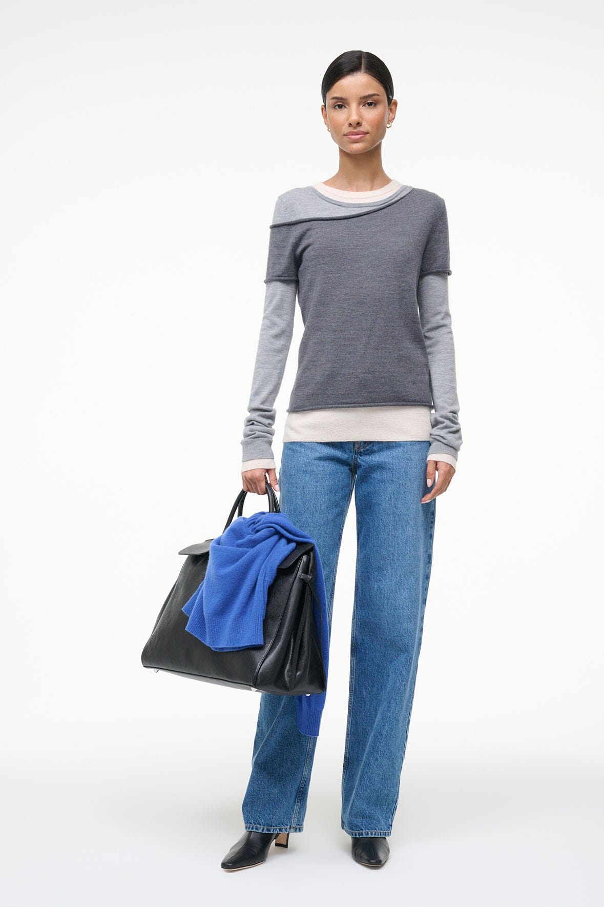 SERA SWEATER HEATHER GREY MULTI - STAUD US