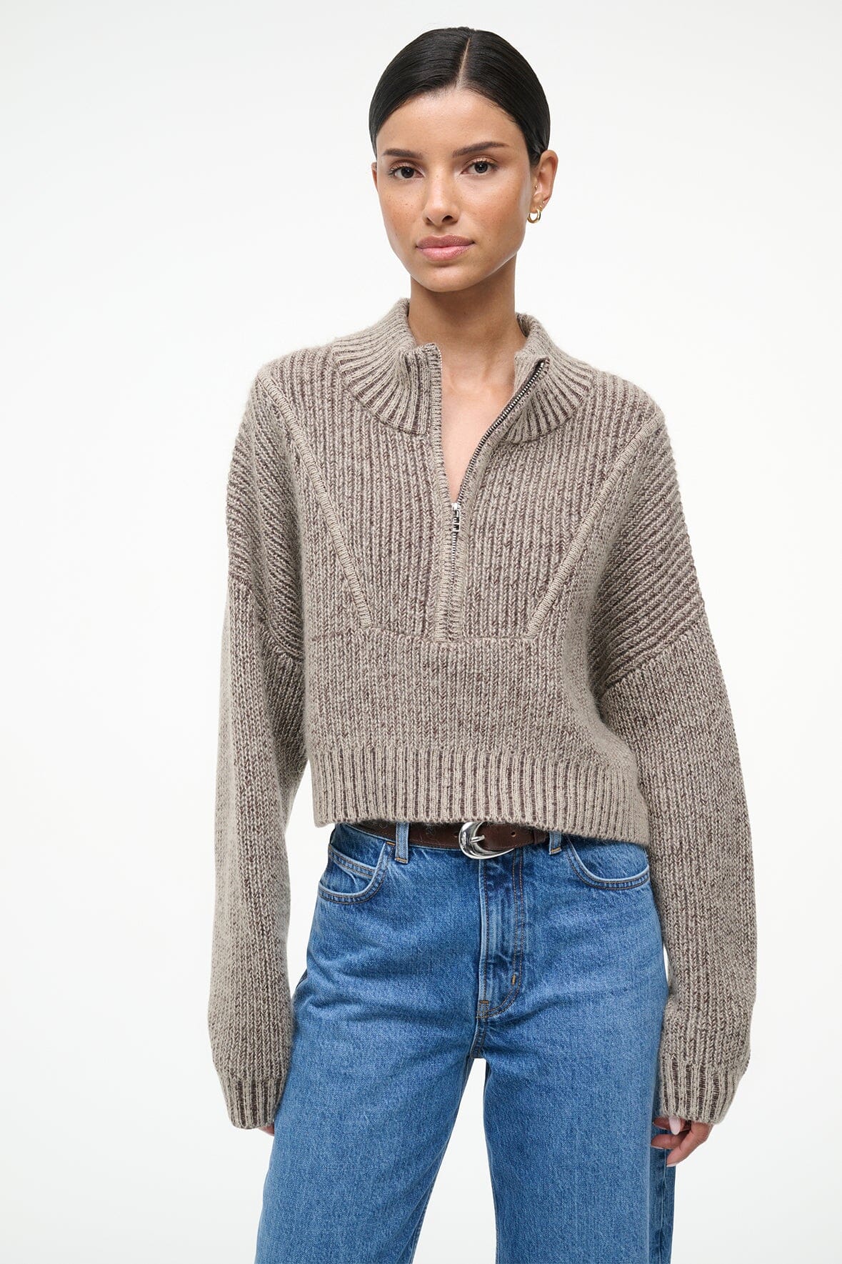 CROPPED HAMPTON SWEATER BISQUE - STAUD near me