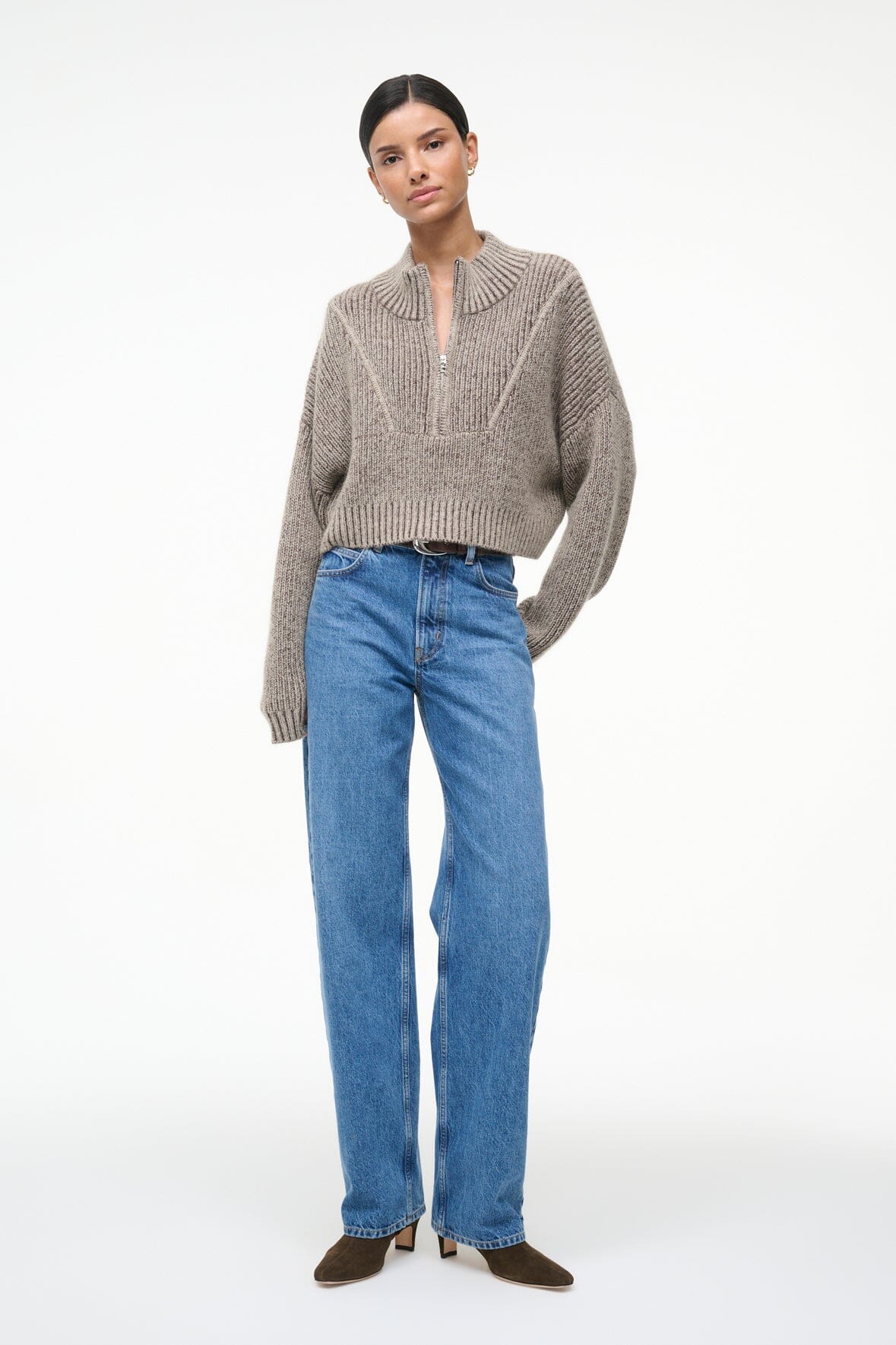 CROPPED HAMPTON SWEATER BISQUE - STAUD near me