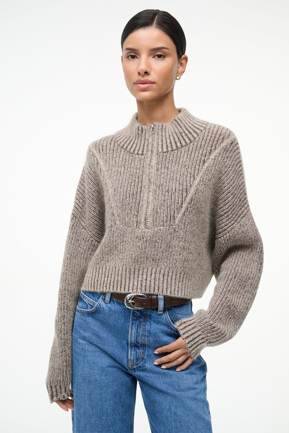 CROPPED HAMPTON SWEATER BISQUE - STAUD near me
