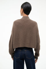 CASHMERE CROPPED HAMPTON SWEATER TRUFFLE - STAUD sale