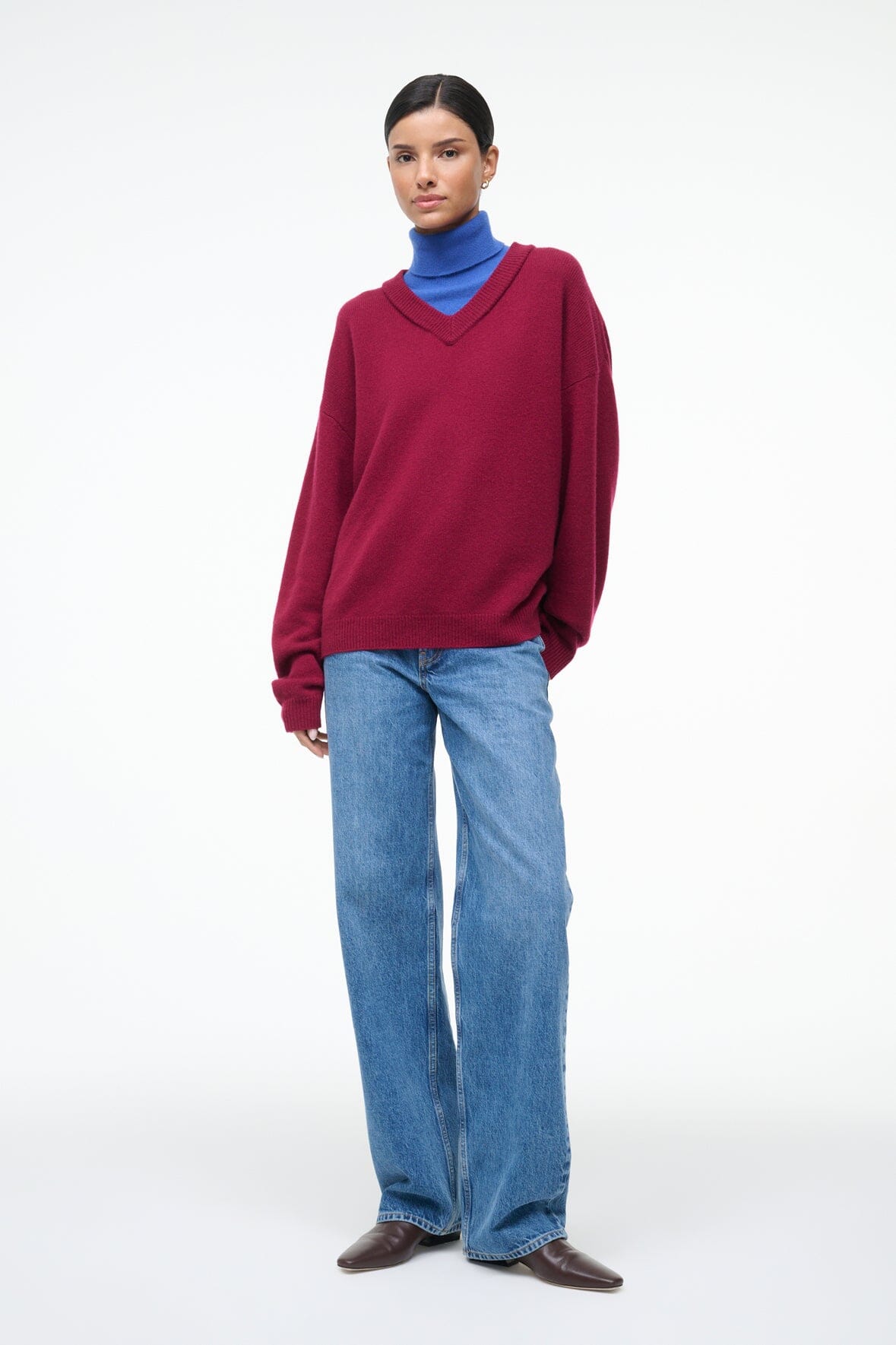 DORIS CASHMERE SWEATER CRIMSON SAPPHIRE - STAUD online