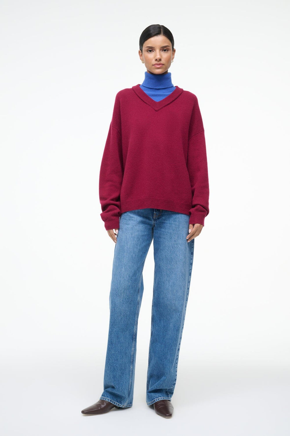 DORIS CASHMERE SWEATER CRIMSON SAPPHIRE - STAUD online