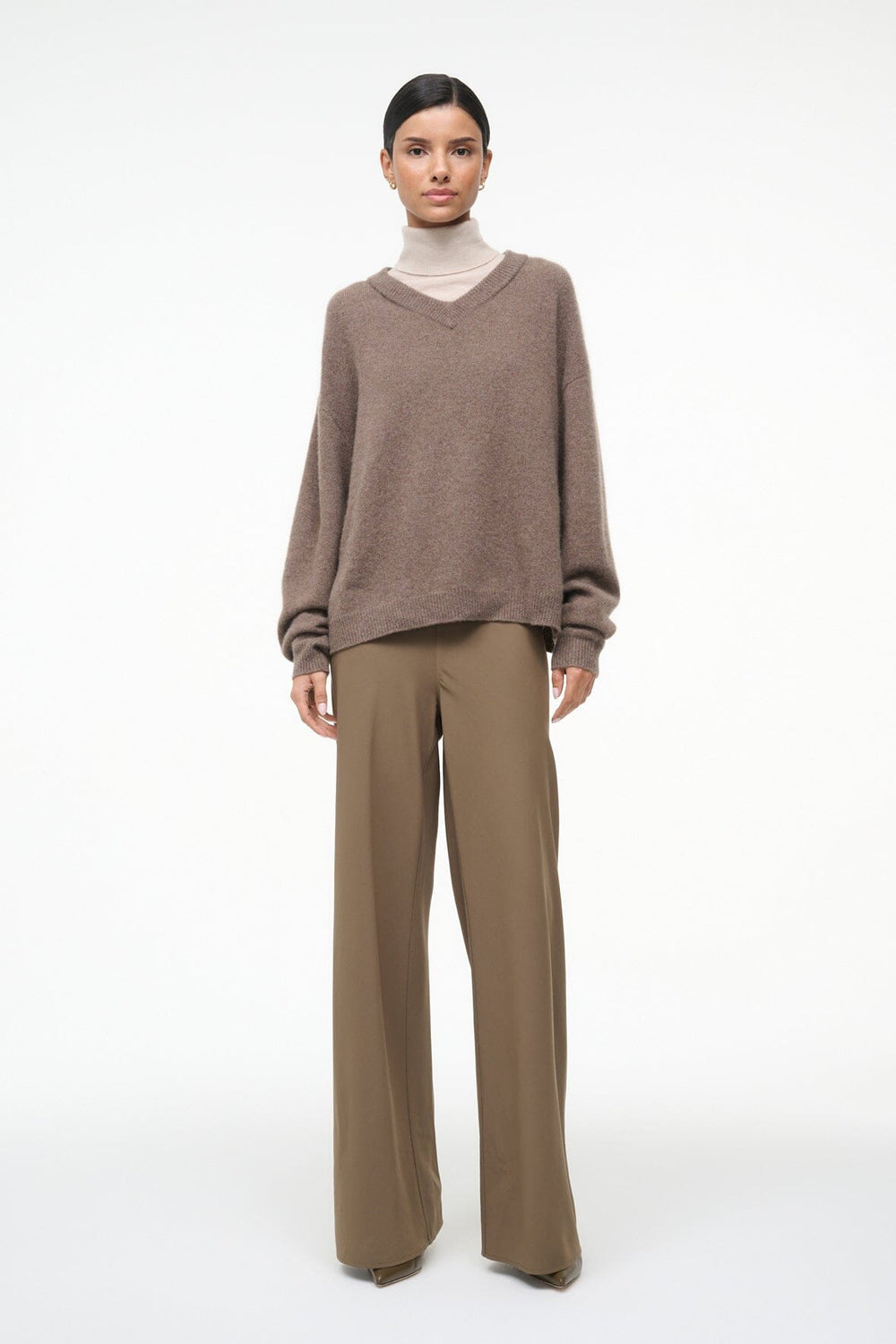 DORIS CASHMERE SWEATER TRUFFLE - STAUD sale