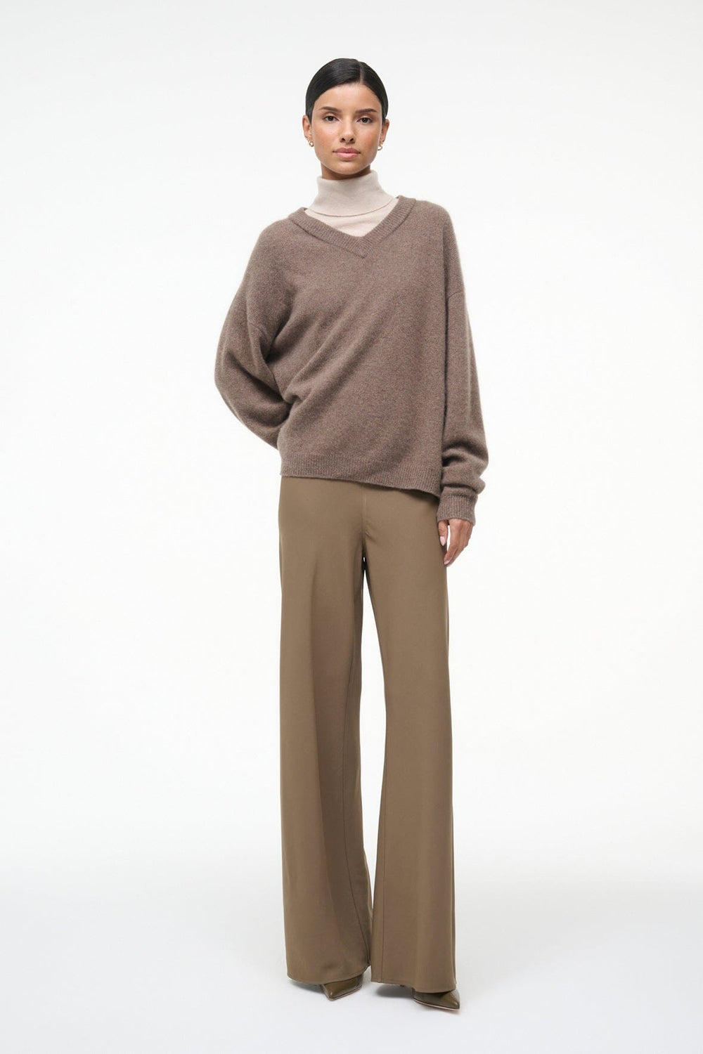 DORIS CASHMERE SWEATER TRUFFLE - STAUD sale