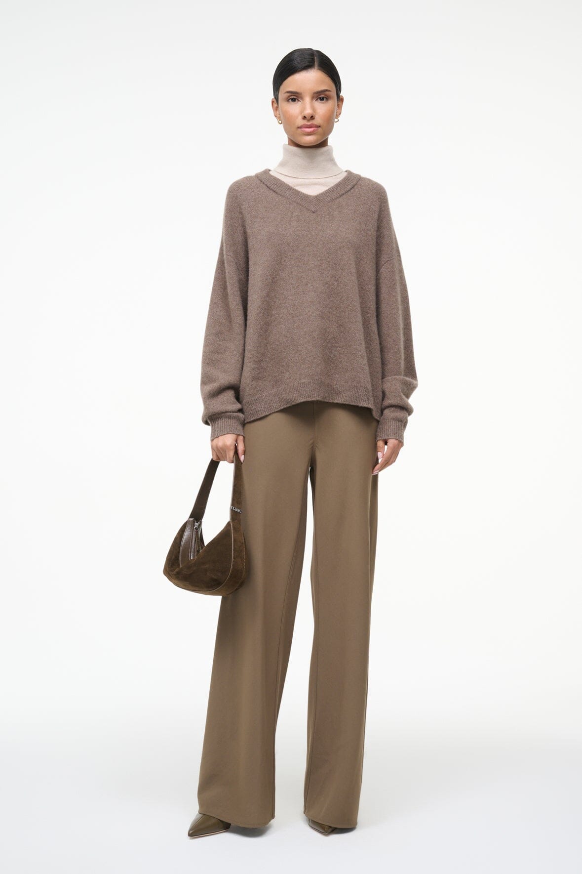 DORIS CASHMERE SWEATER TRUFFLE - STAUD sale