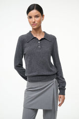 GEMMA CASHMERE SWEATER CHARCOAL - STAUD US