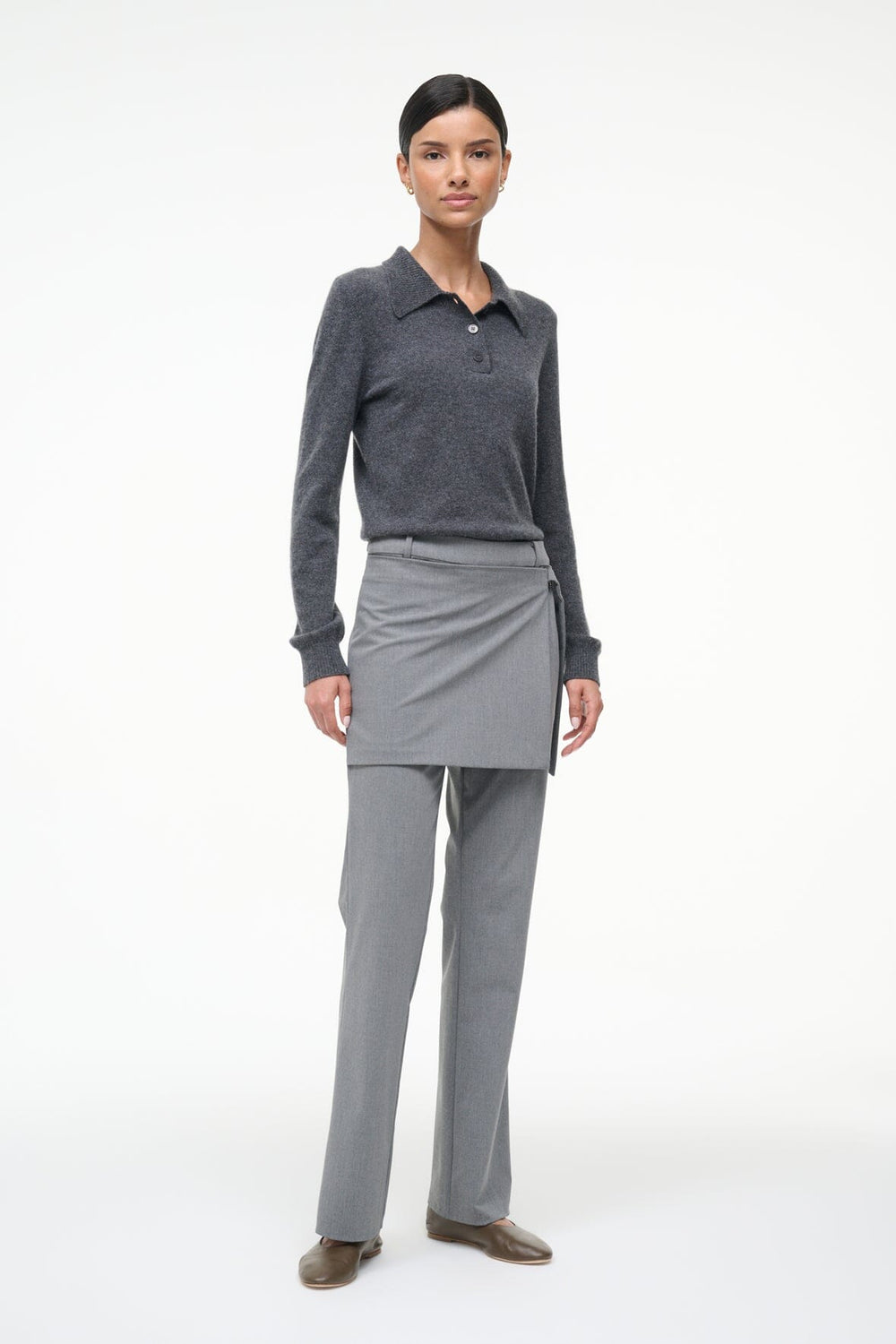 GEMMA CASHMERE SWEATER CHARCOAL - STAUD US