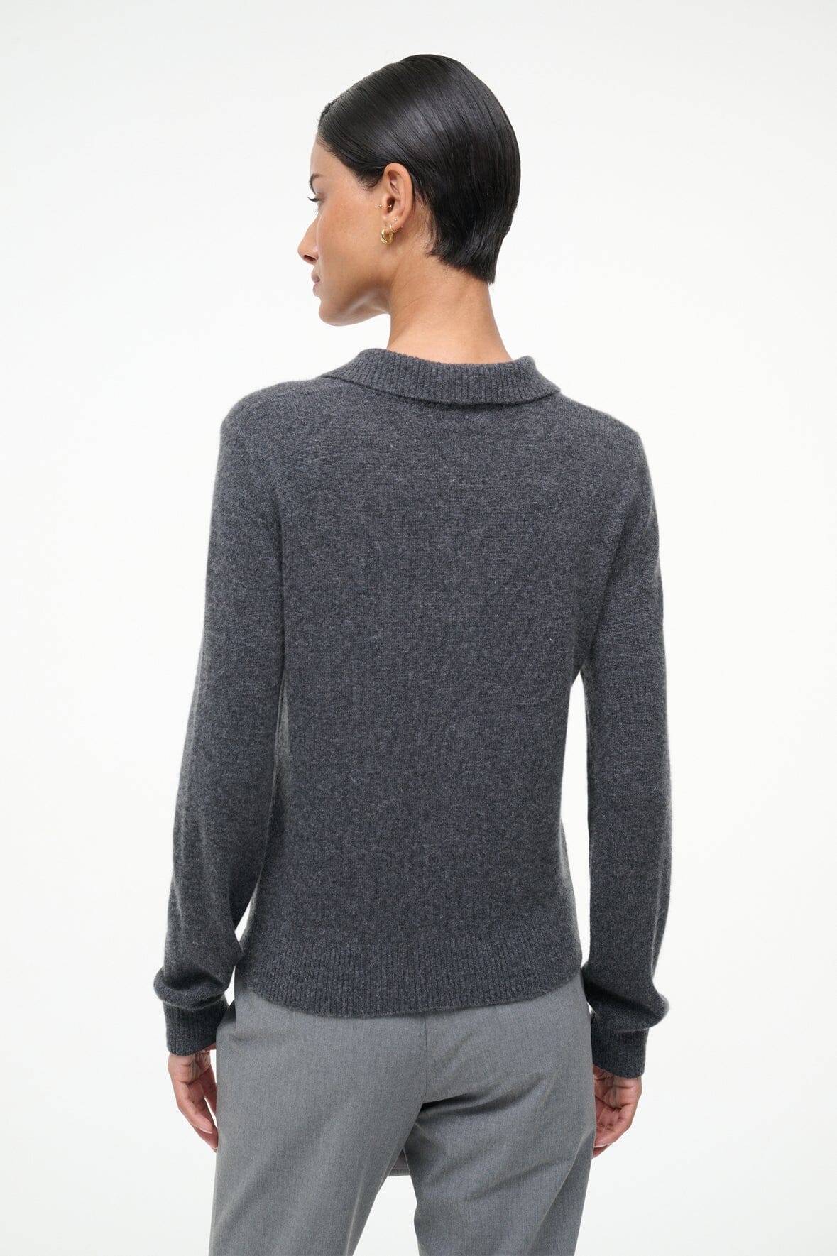 GEMMA CASHMERE SWEATER CHARCOAL - STAUD US