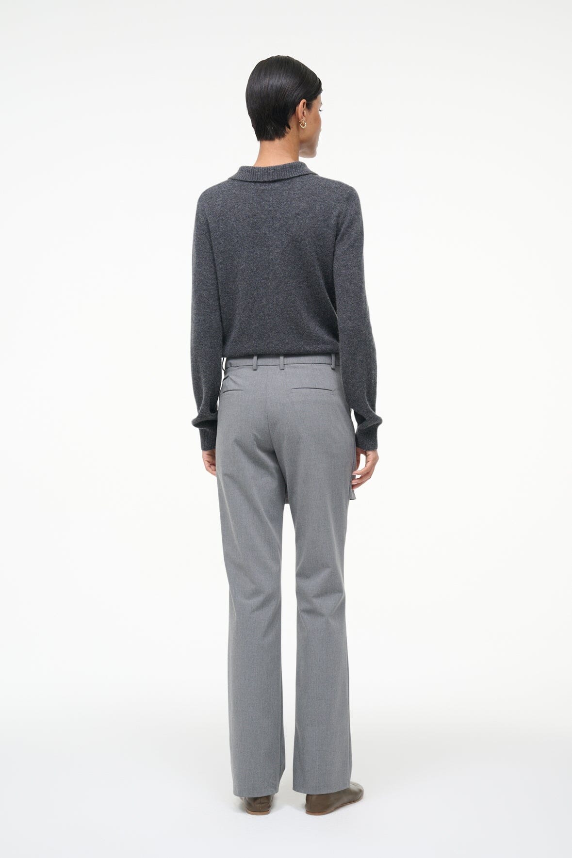 GEMMA CASHMERE SWEATER CHARCOAL - STAUD US