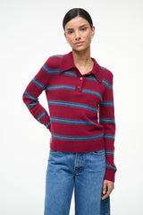 GEMMA CASHMERE SWEATER CRIMSON STRIPE - STAUD outlet