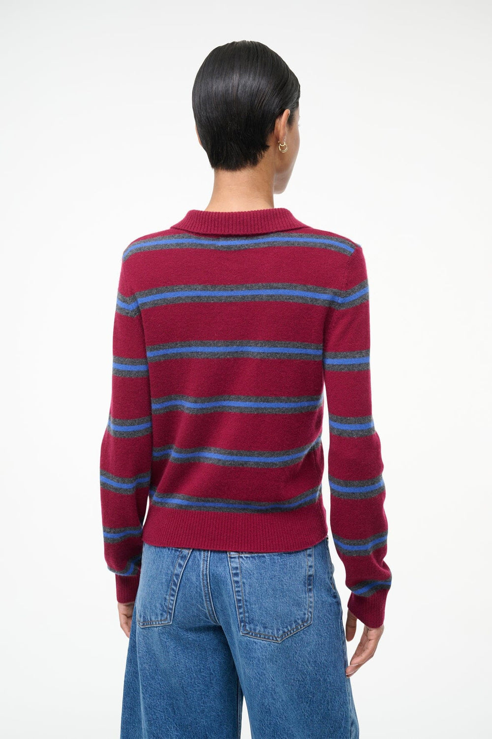 GEMMA CASHMERE SWEATER CRIMSON STRIPE - STAUD outlet
