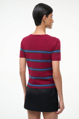 EASY CASHMERE TEE CRIMSON STRIPE - STAUD for sale