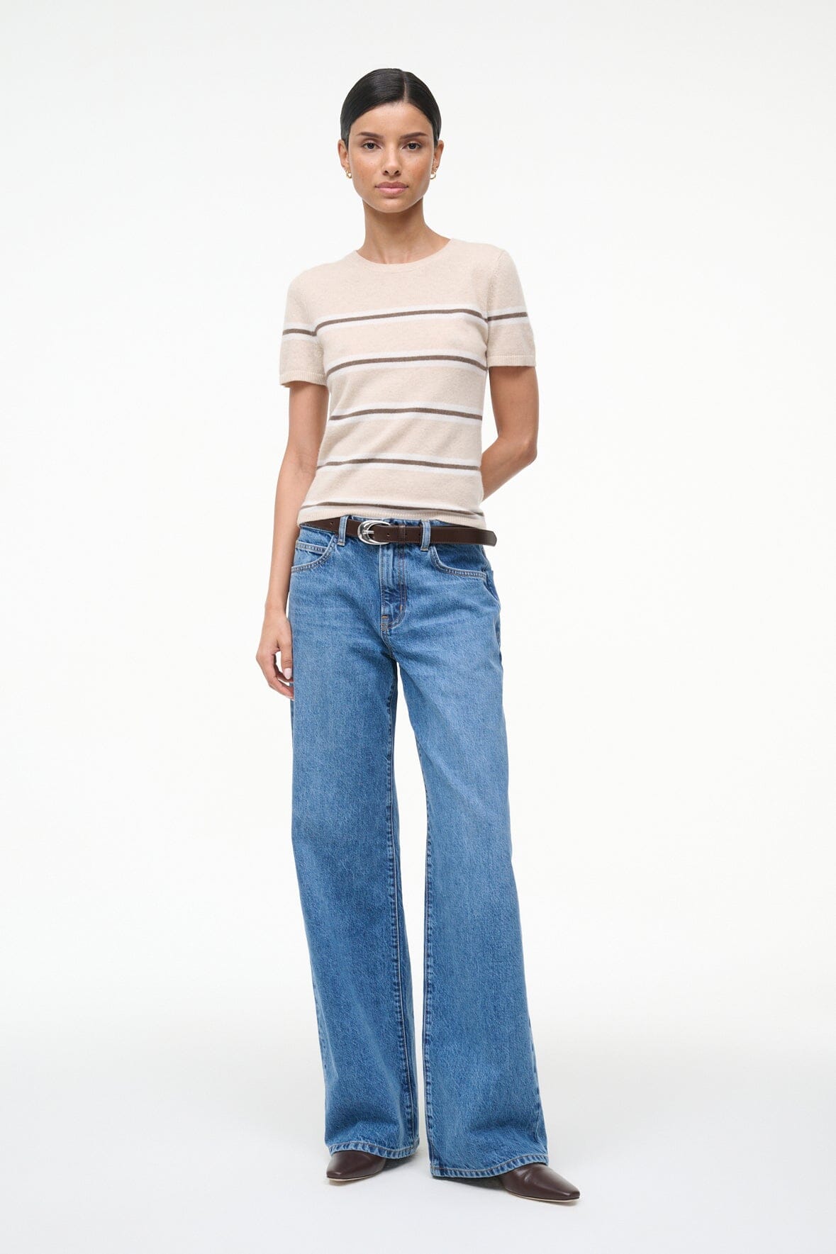 EASY CASHMERE TEE WHISPER STRIPE - STAUD online