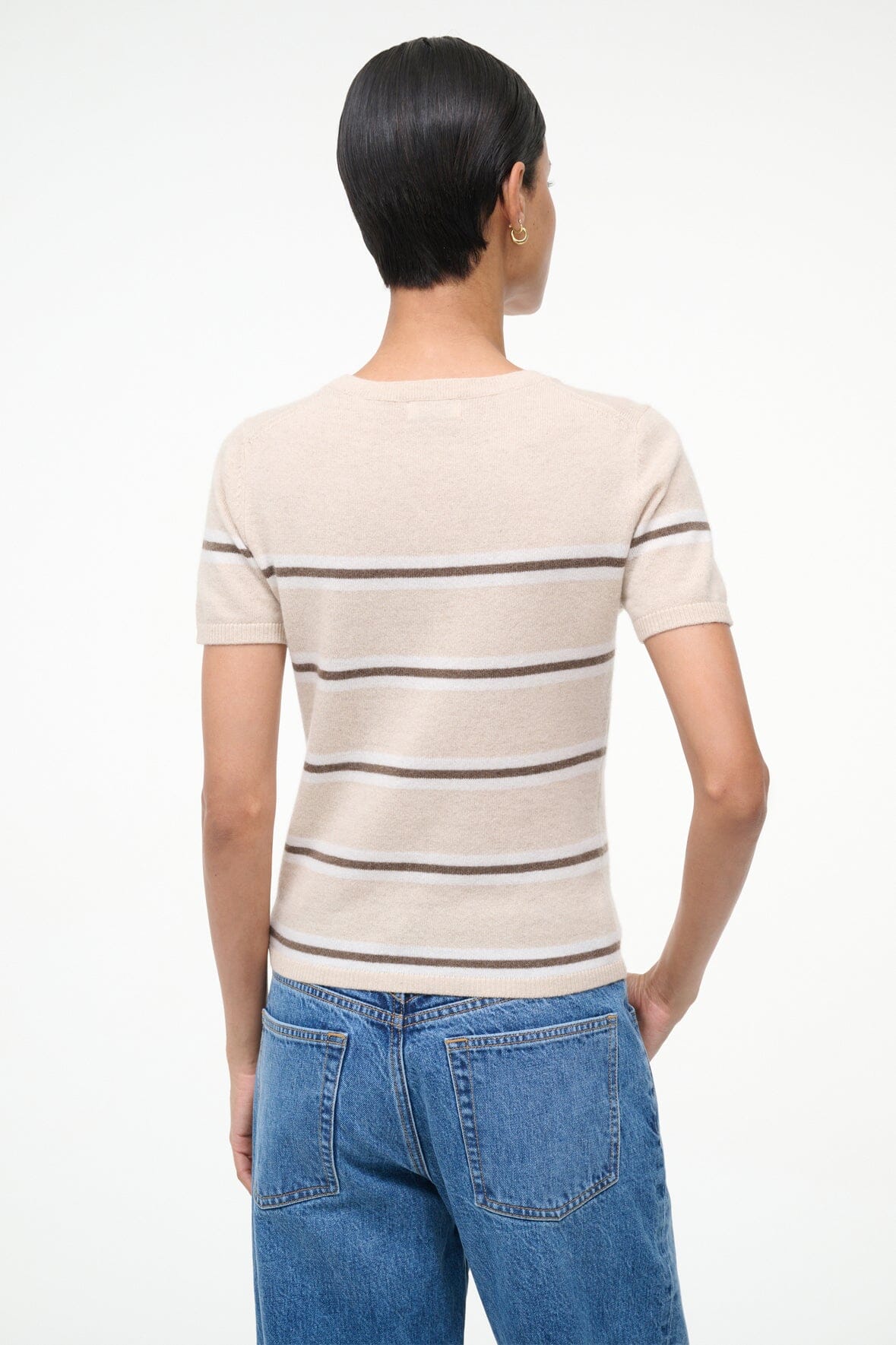 EASY CASHMERE TEE WHISPER STRIPE - STAUD online