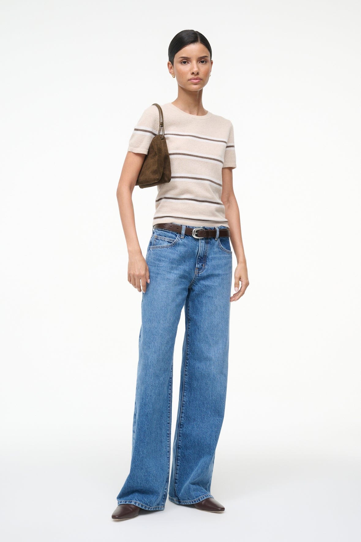 EASY CASHMERE TEE WHISPER STRIPE - STAUD online
