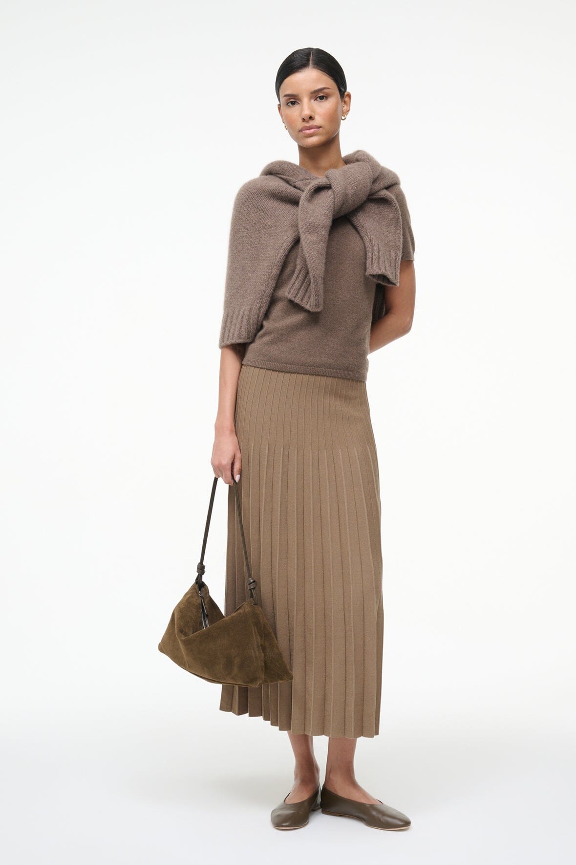 LENA SKIRT TAUPE - STAUD sale