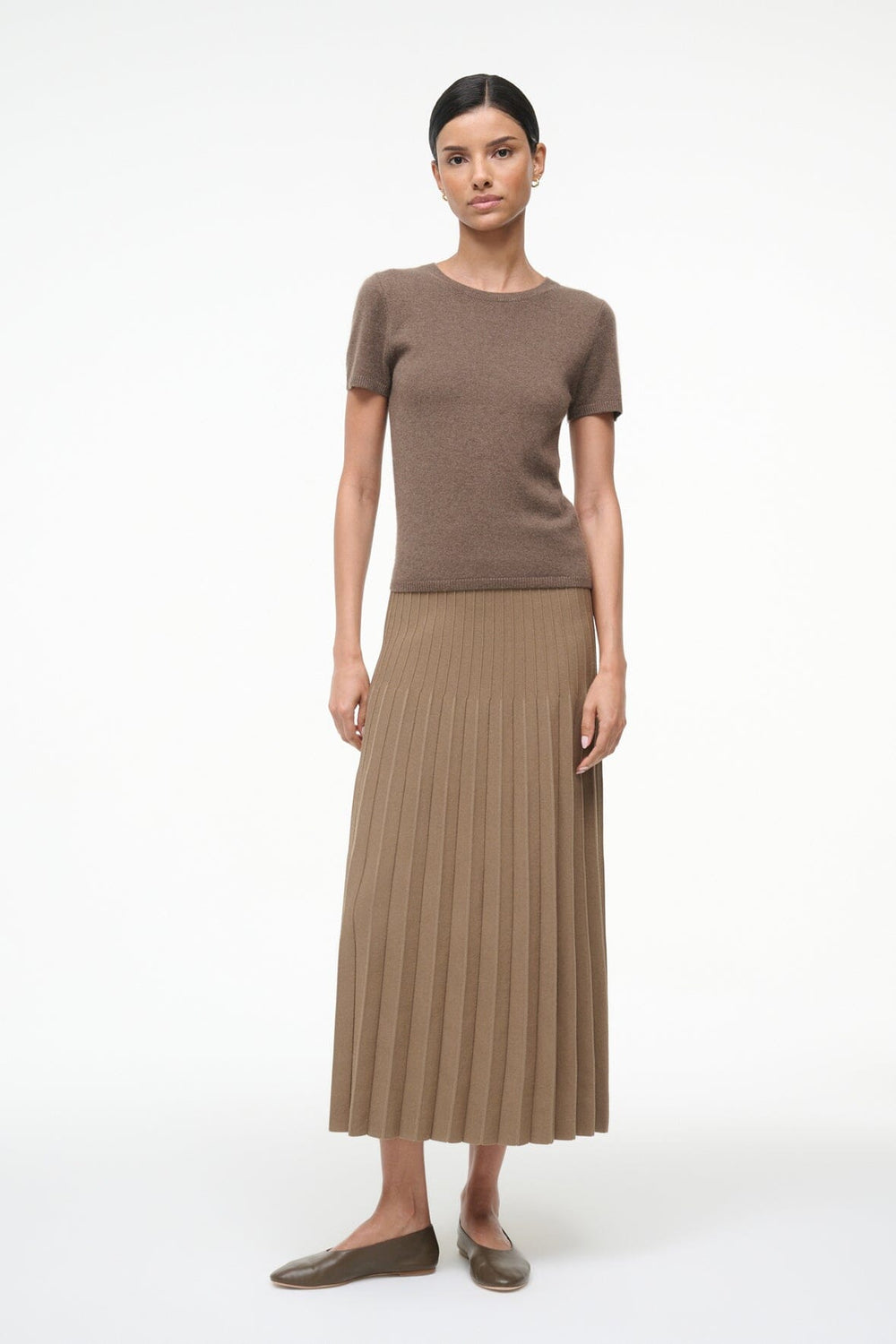 LENA SKIRT TAUPE - STAUD sale