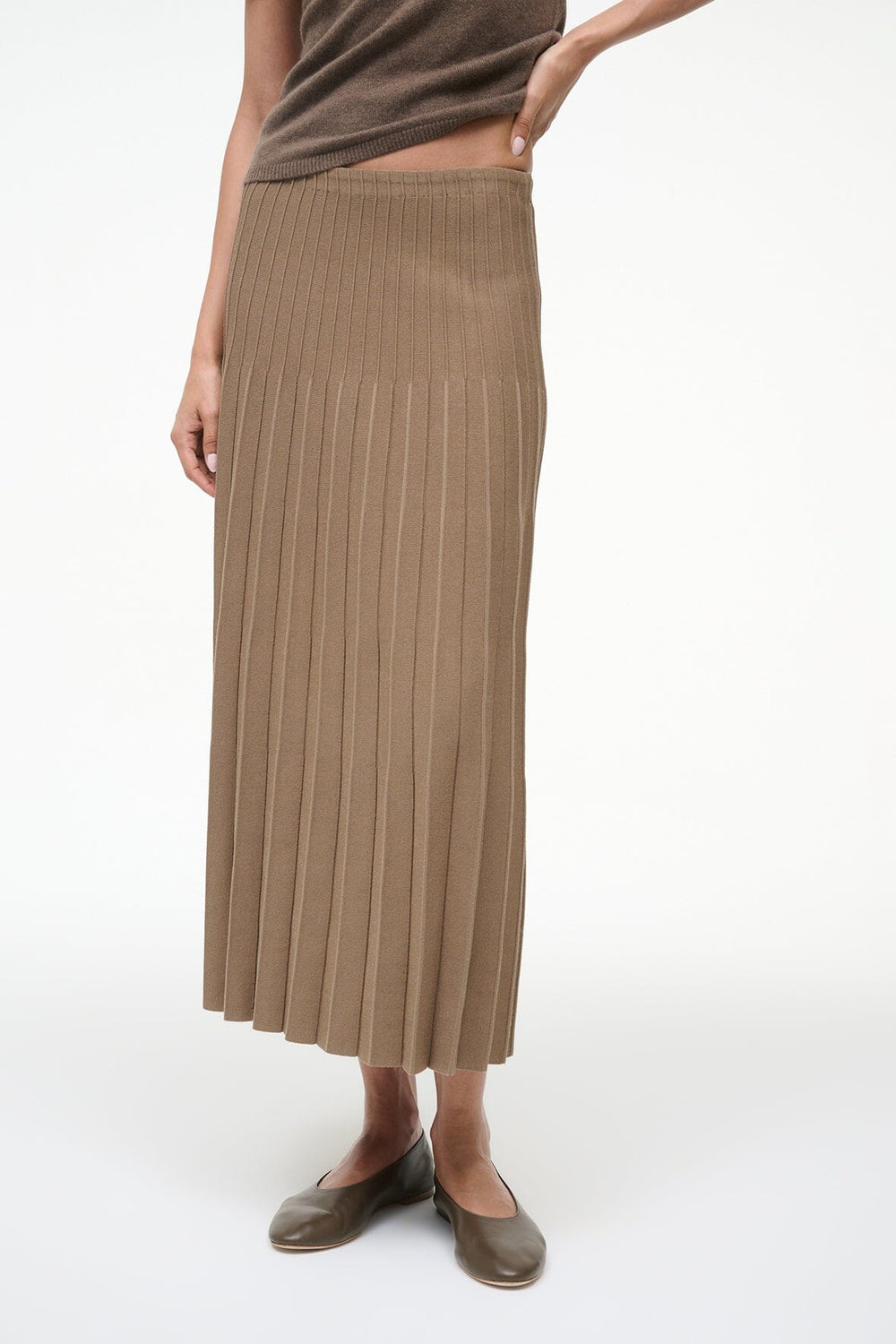 LENA SKIRT TAUPE - STAUD sale