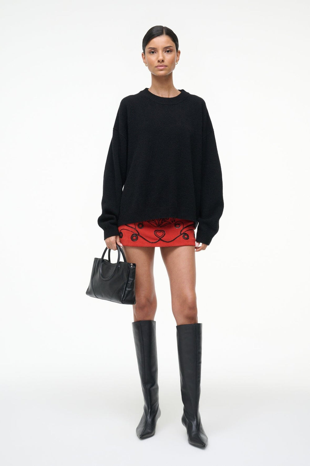 CREST SKIRT CAYENNE BEADED - STAUD outlet