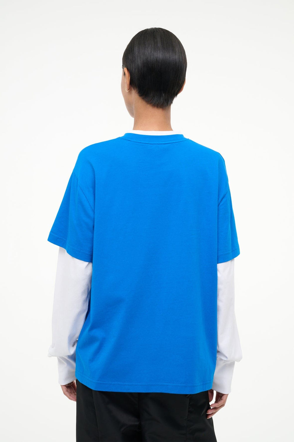 JUNIOR LONG SLEEVE TEE VARSITY BLUE WHITE - STAUD US