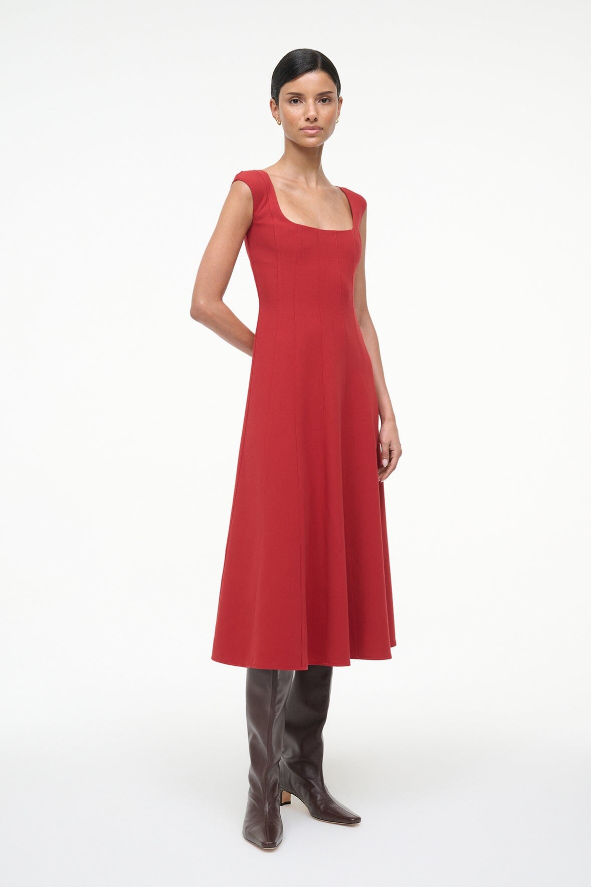 CHARLOTTE DRESS ROUGE - STAUD for sale