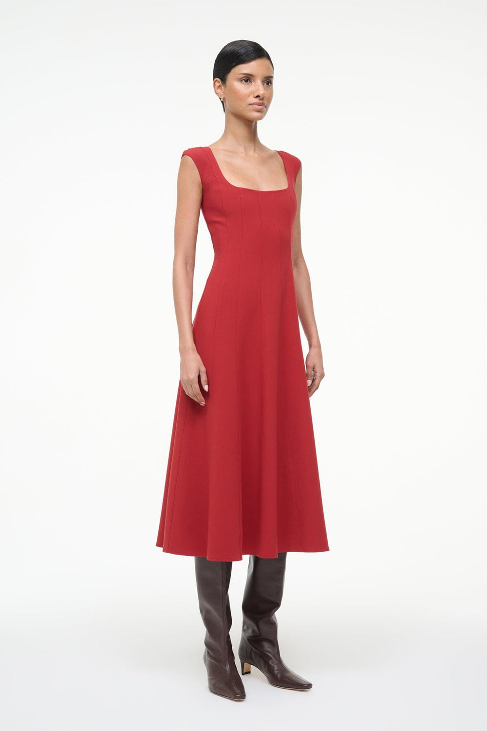 CHARLOTTE DRESS ROUGE - STAUD for sale