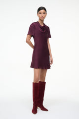 IRIS SILK DRESS SYRAH - STAUD for sale
