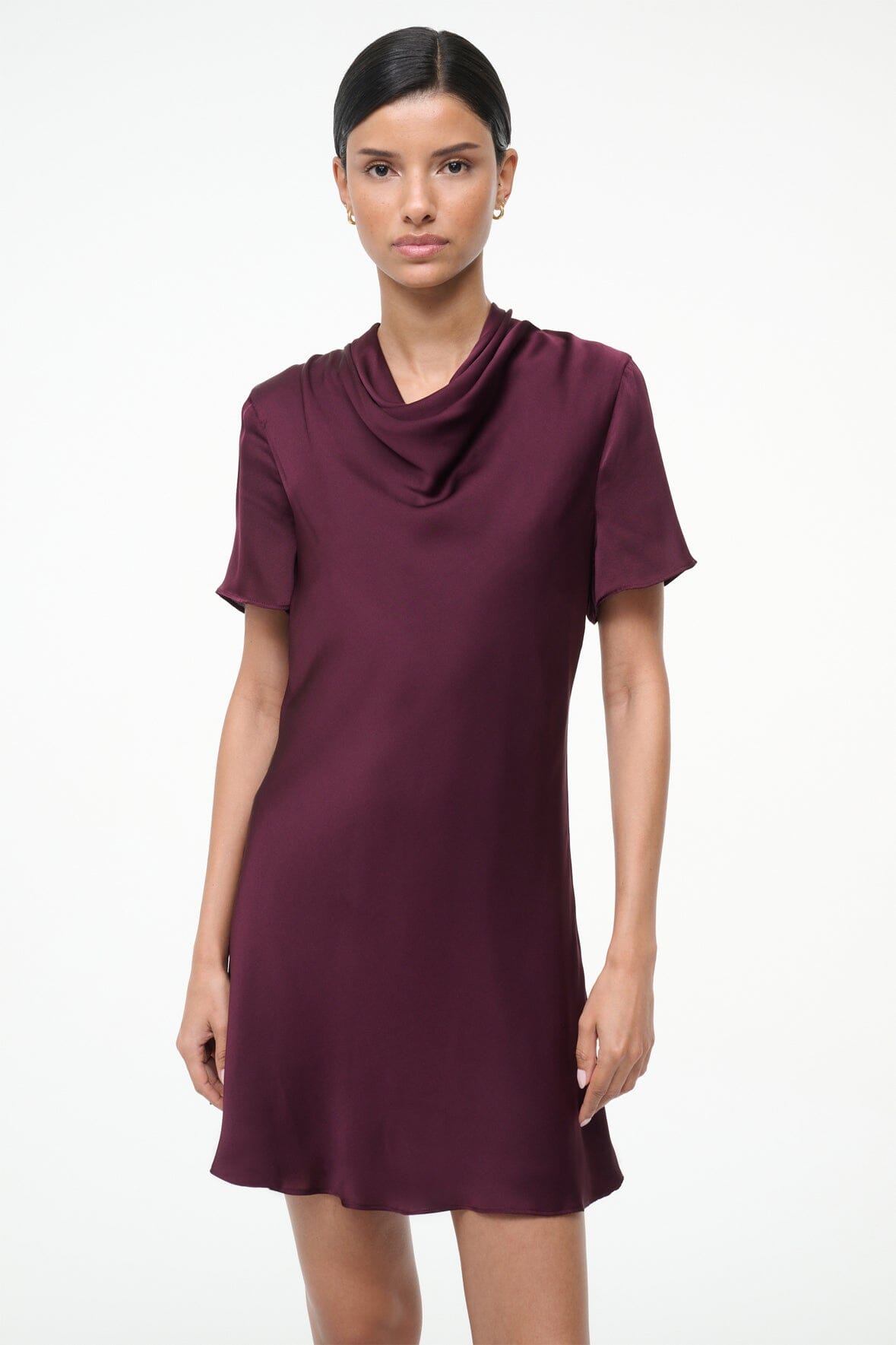 IRIS SILK DRESS SYRAH - STAUD for sale
