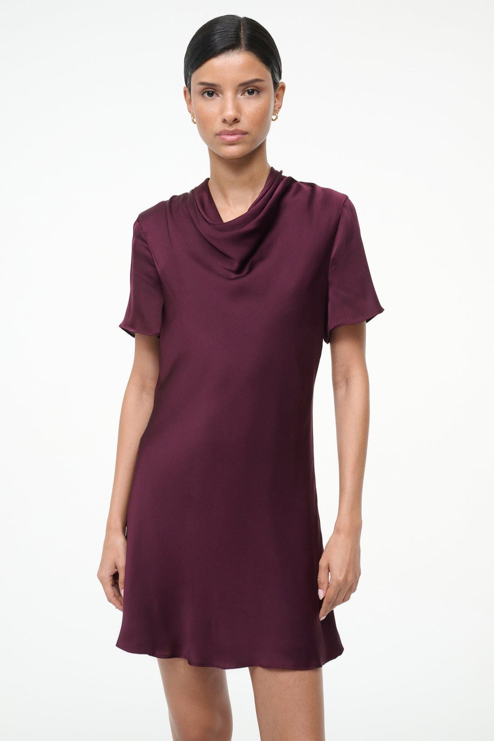 IRIS SILK DRESS SYRAH - STAUD for sale
