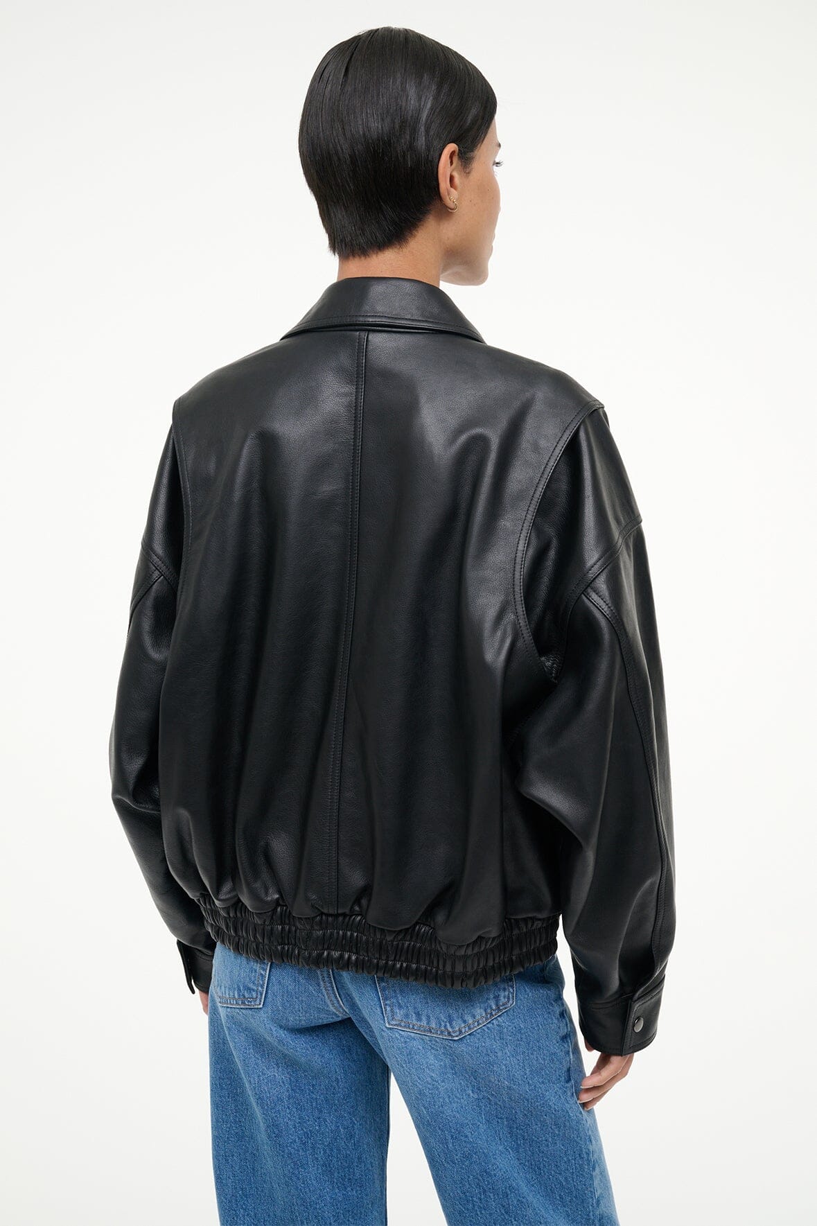EUGENE LEATHER JACKET BLACK - STAUD outlet