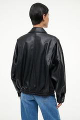 EUGENE LEATHER JACKET BLACK - STAUD outlet