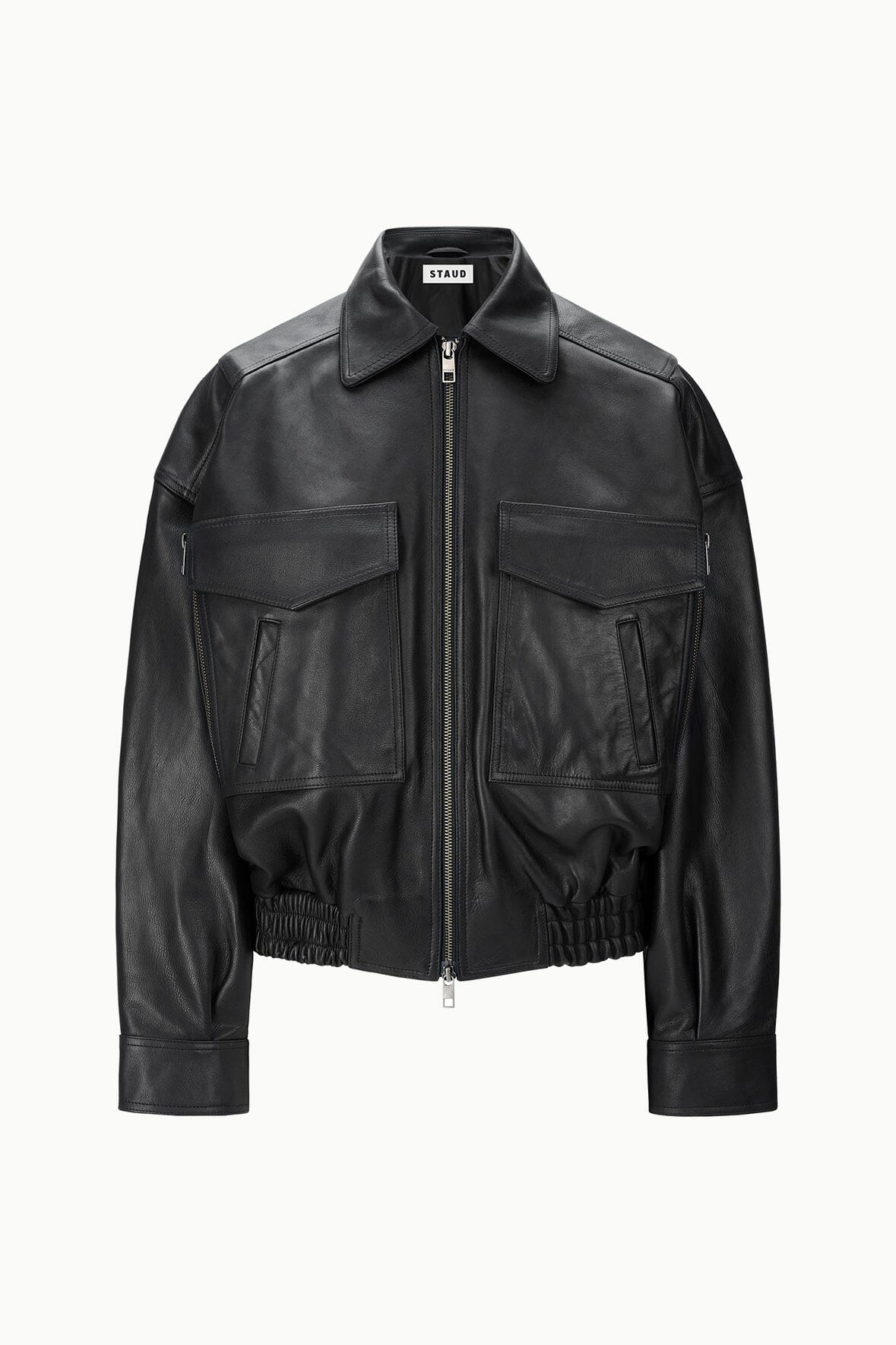 EUGENE LEATHER JACKET BLACK - STAUD outlet