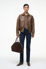 EUGENE LEATHER JACKET TRUFFLE - STAUD near me