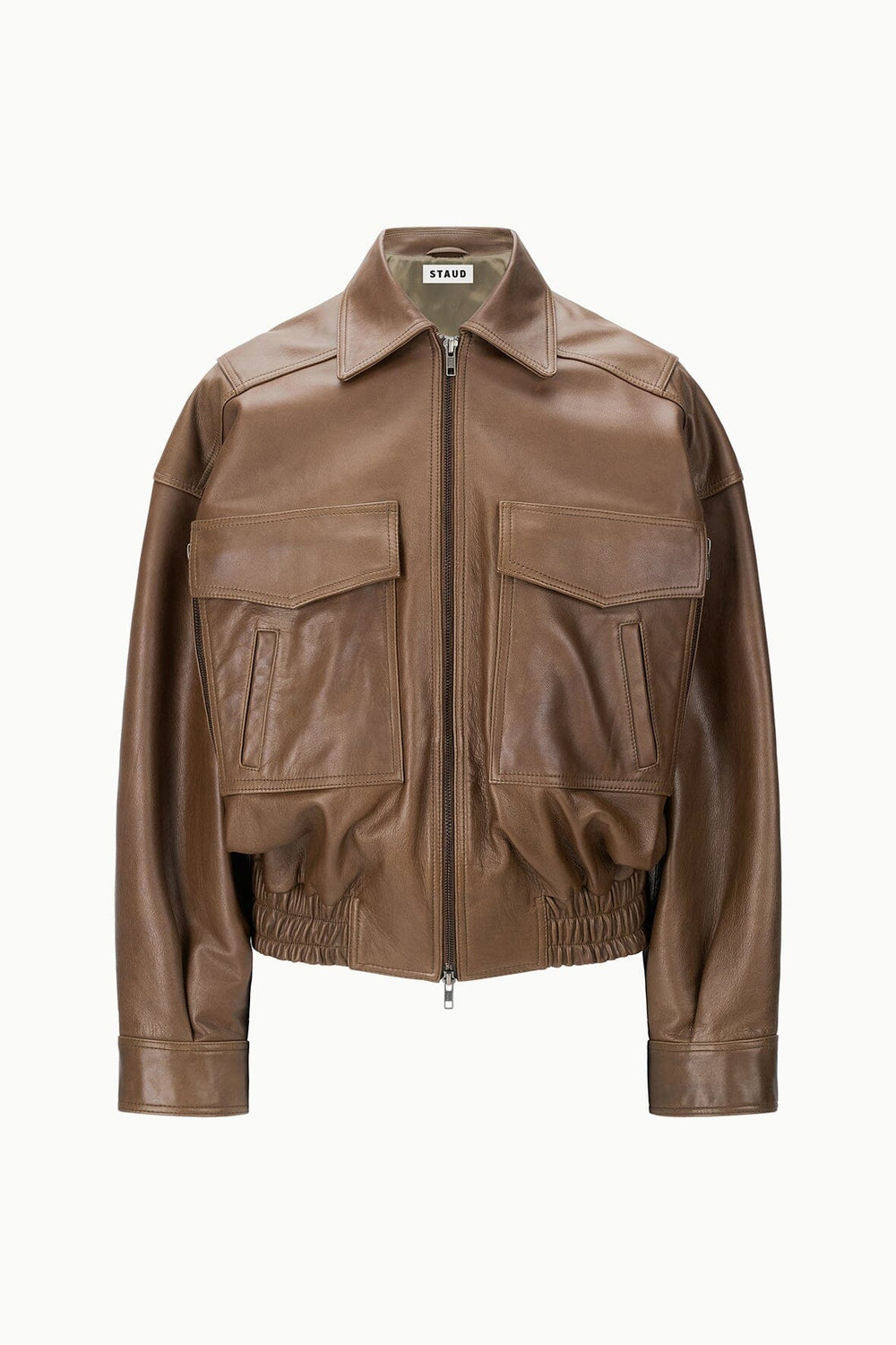 EUGENE LEATHER JACKET TRUFFLE - STAUD near me