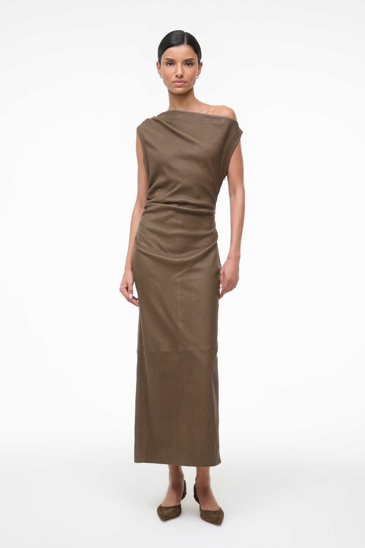 PHARE LEATHER DRESS TRUFFLE - STAUD outlet