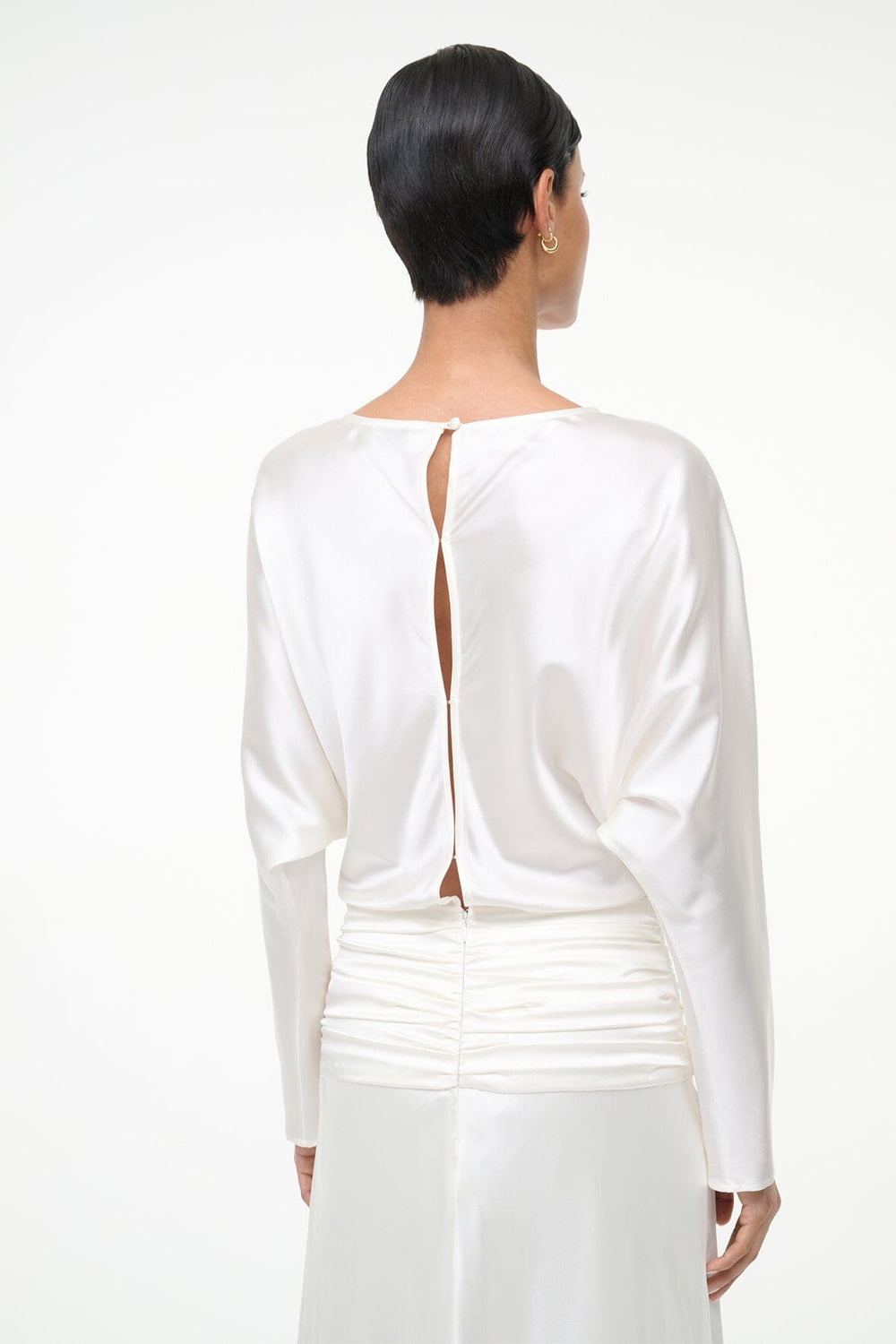 FREDA SILK DRESS IVORY - STAUD outlet