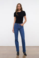 TEDDY STRETCH STRAIGHT JEAN STONE BLUE - STAUD near me