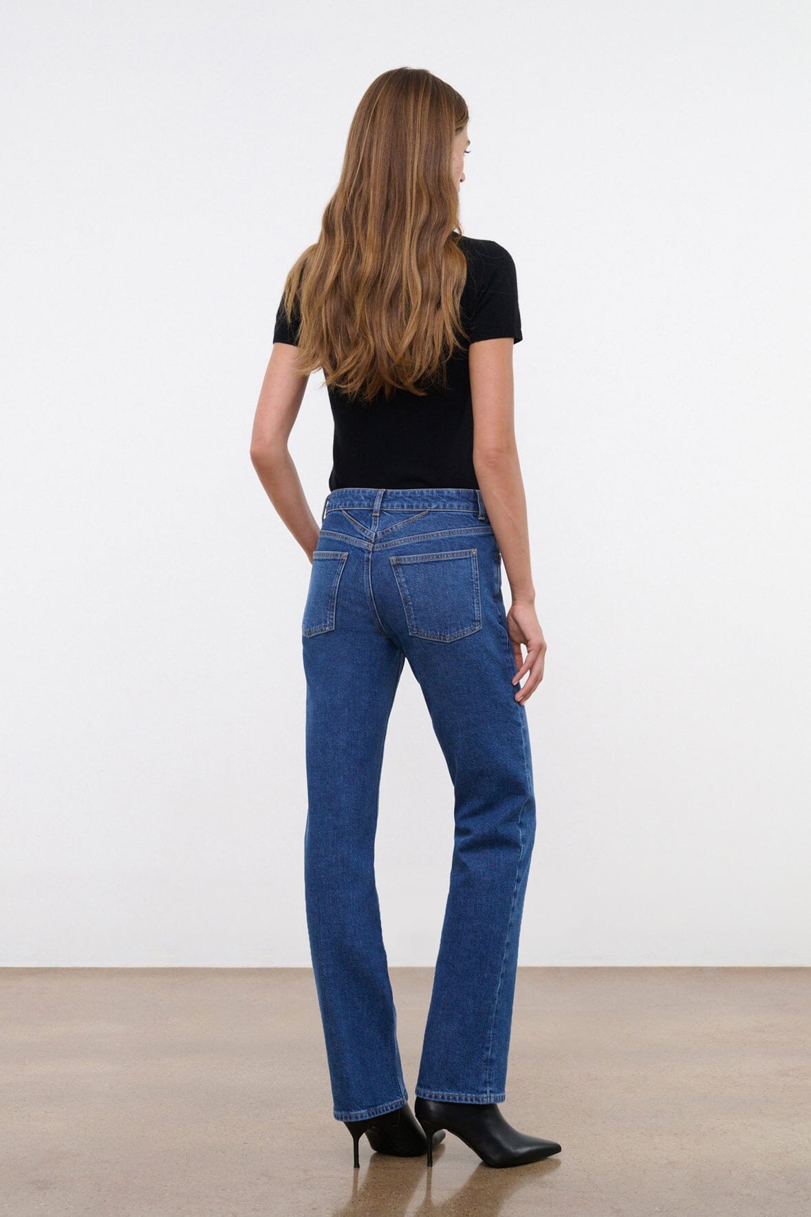 TEDDY STRETCH STRAIGHT JEAN STONE BLUE - STAUD near me