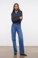 LEO HIGH RISE JEAN VINTAGE WASH - STAUD outlet