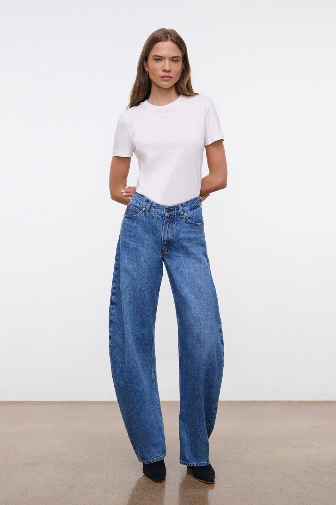 JACKSON BARREL JEAN VINTAGE WASH - STAUD sale
