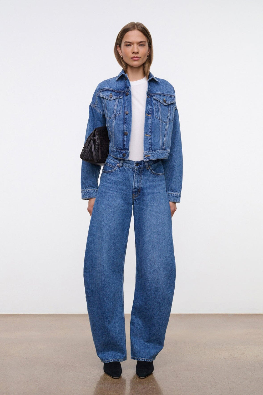 JACKSON BARREL JEAN VINTAGE WASH - STAUD sale