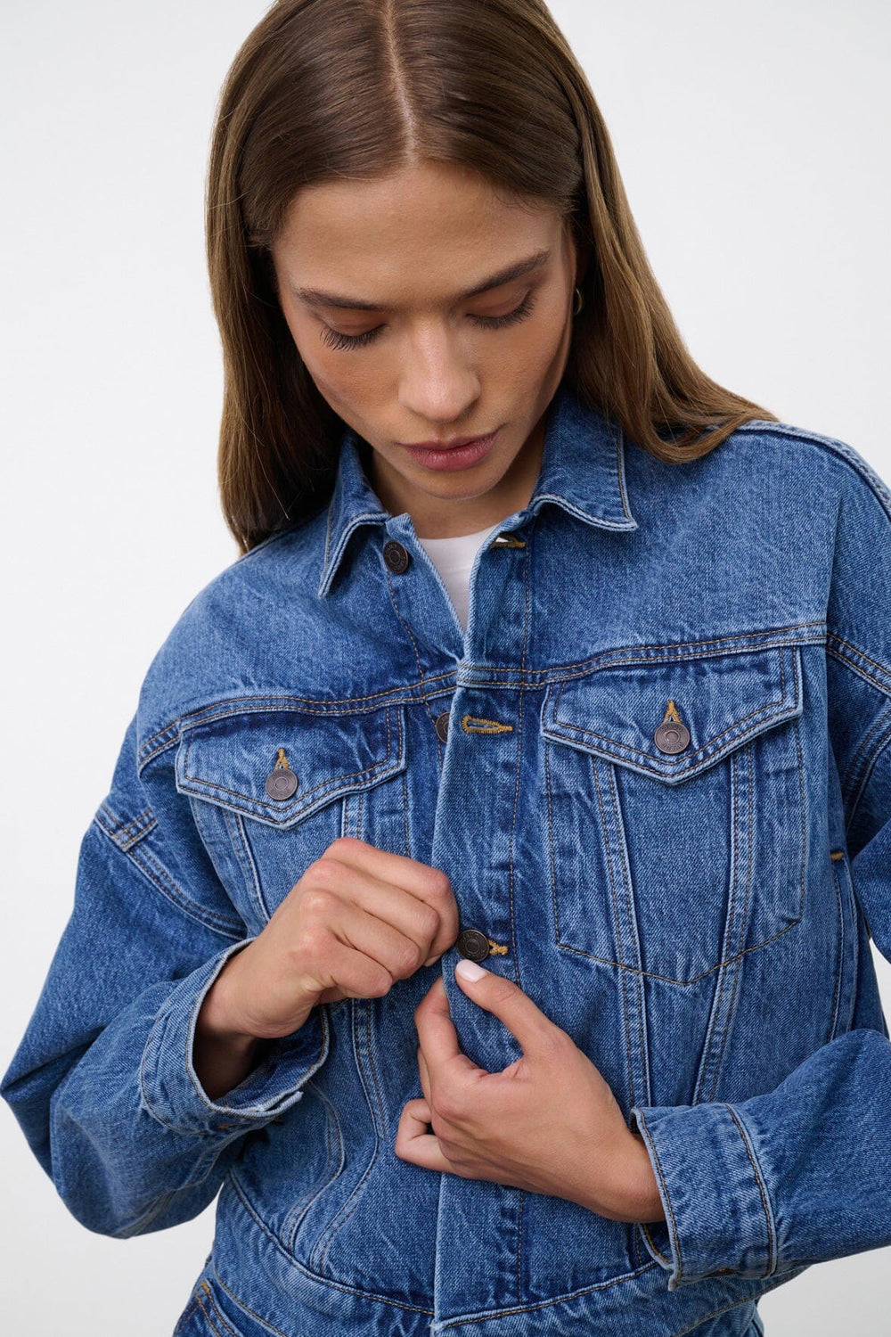 GLEN DENIM JACKET VINTAGE WASH - STAUD US