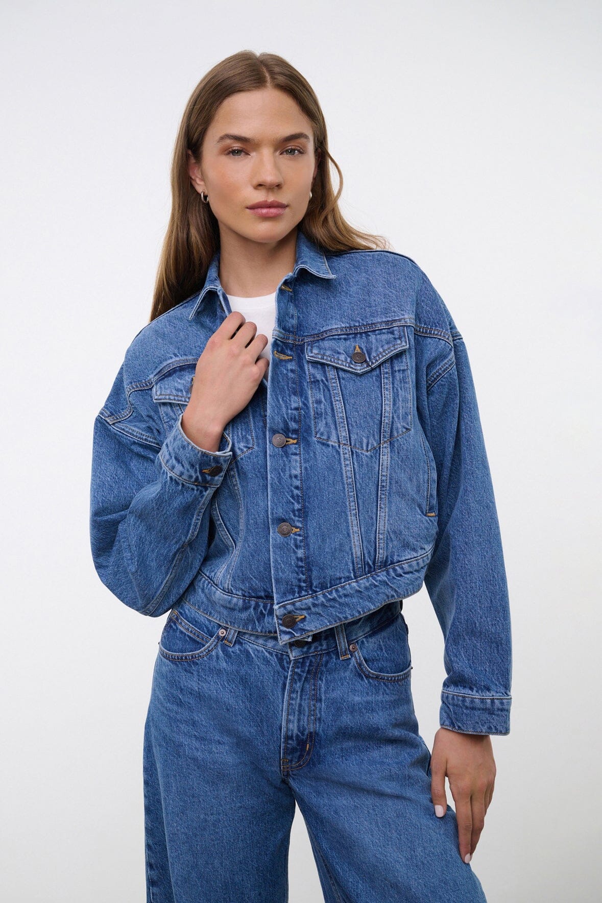 GLEN DENIM JACKET VINTAGE WASH - STAUD US