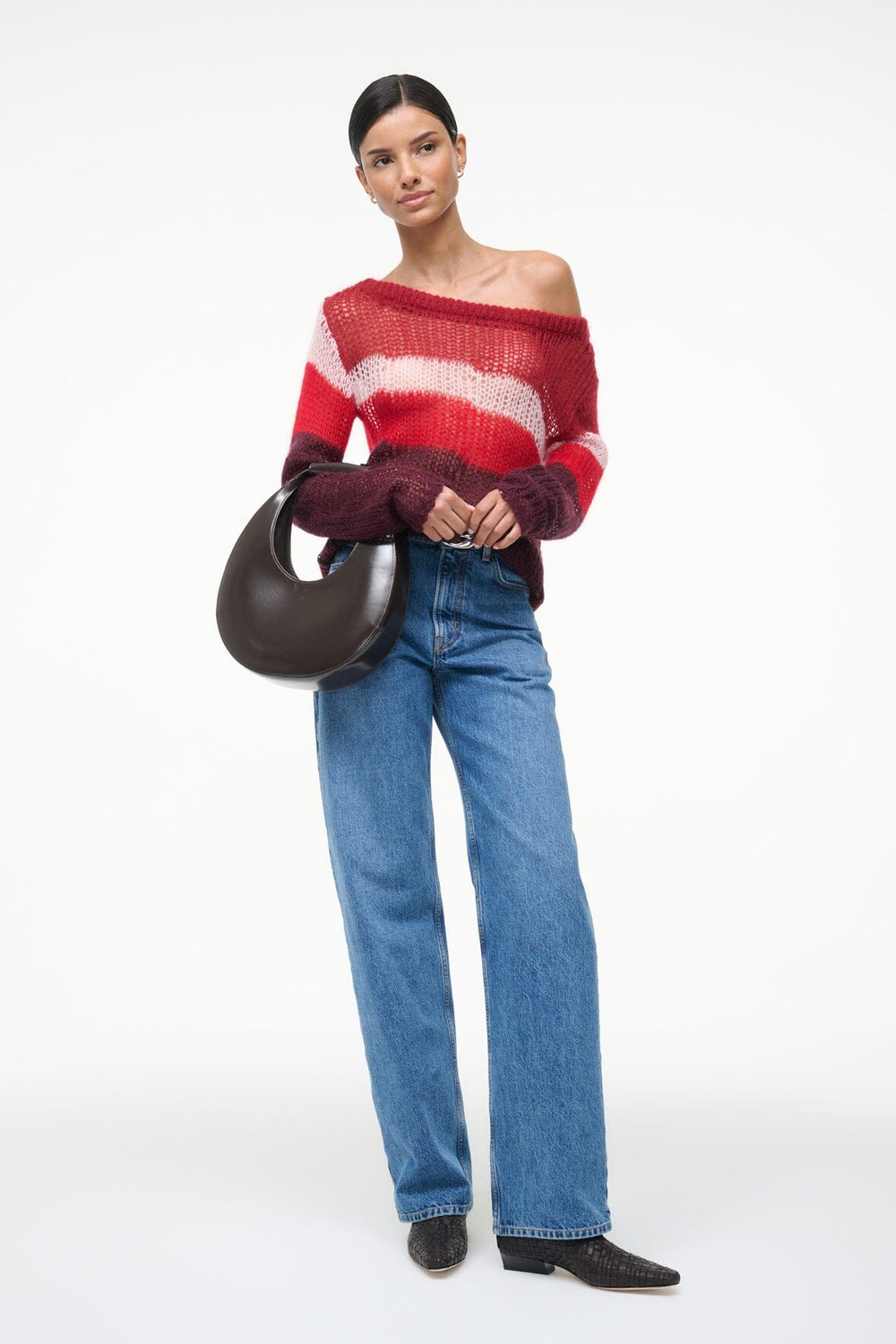 MOON TOTE BAG ESPRESSO LEATHER - STAUD near me